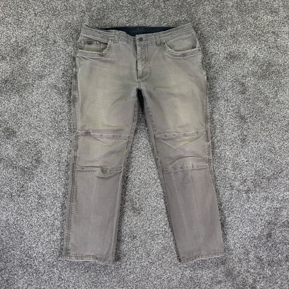 Kuhl Rebel Saddle Stitched Eurotwill Gray Stretch Jeans Mens 38x30 Articulated